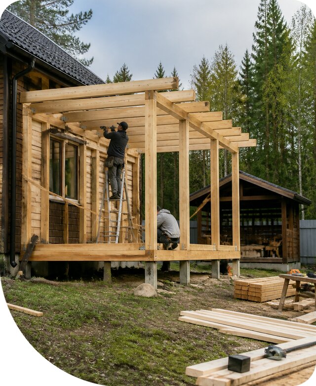 Строительство пристроек и построек на участке в Беслане