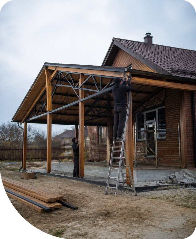 Пристройка навеса к дому и участку в Беслане под ключ